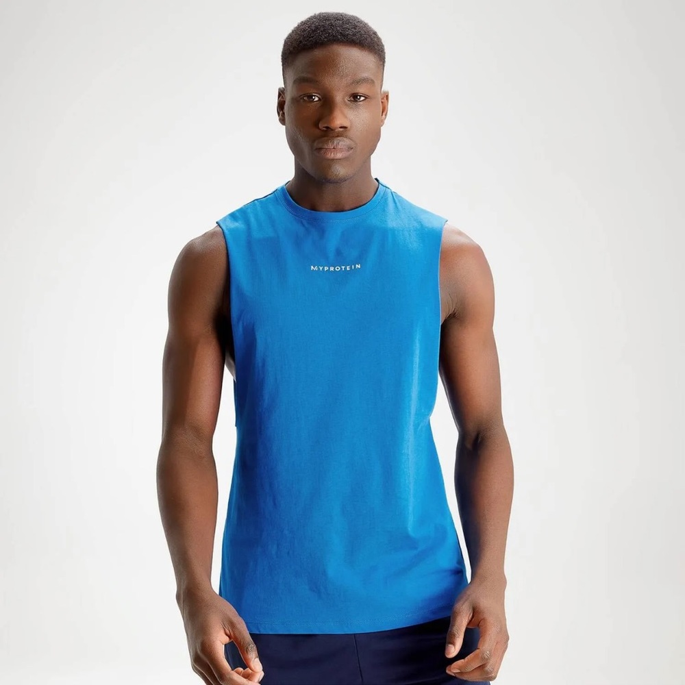 Mens Myprotein Originals Drop Armhole Tank Top Cutoff
- True Blue - Size Large